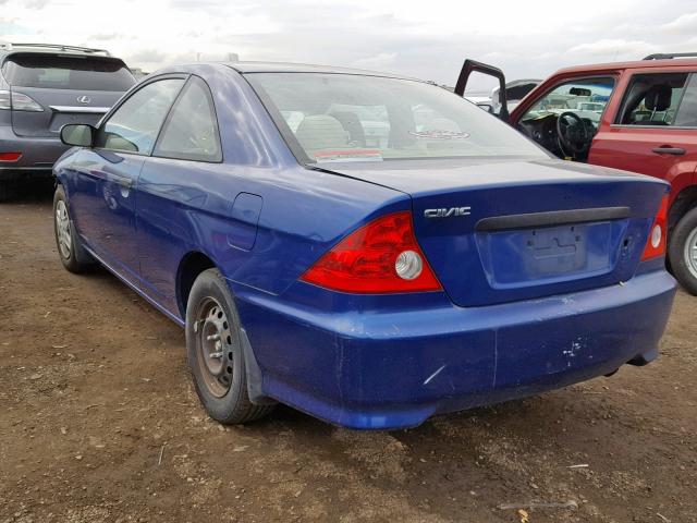 1HGEM21155L033189 - 2005 HONDA CIVIC DX V BLUE photo 3