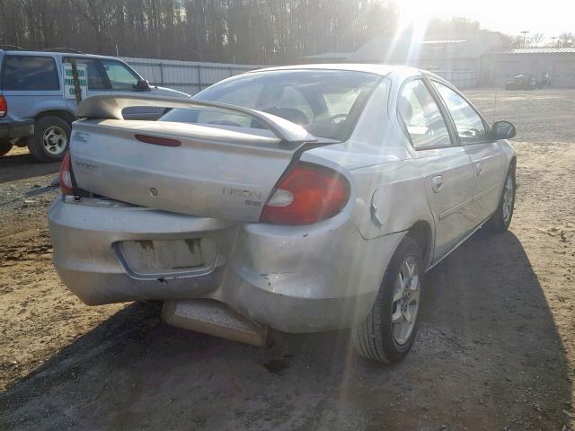 1B3ES56C82D551563 - 2002 DODGE NEON ES SILVER photo 4