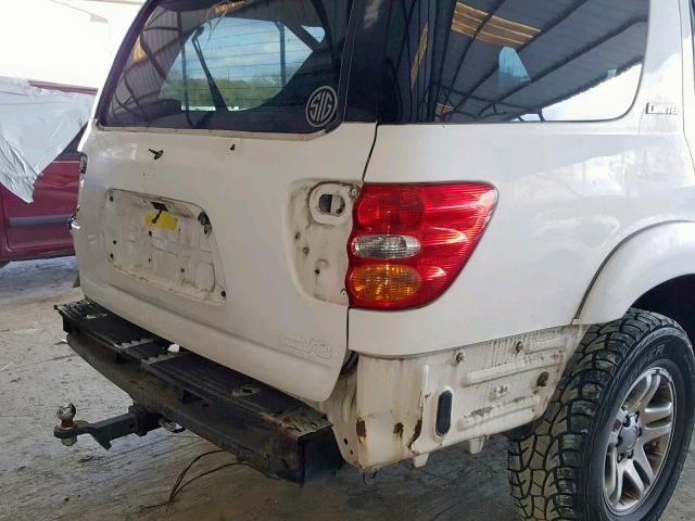 5TDZT38A43S141264 - 2003 TOYOTA SEQUOIA LI WHITE photo 9