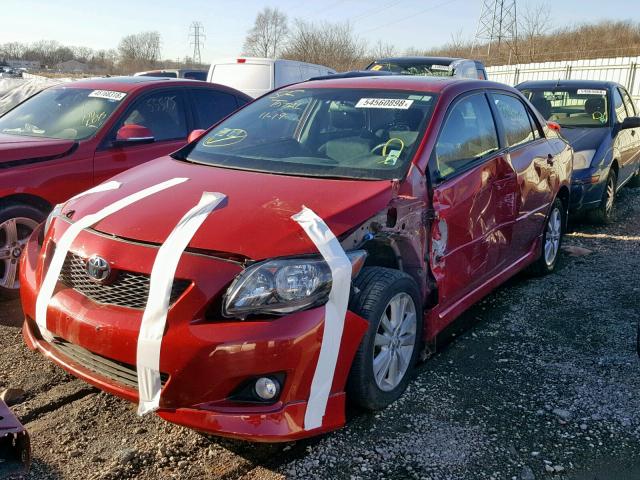 2T1BU4EE1AC518957 - 2010 TOYOTA COROLLA S RED photo 2