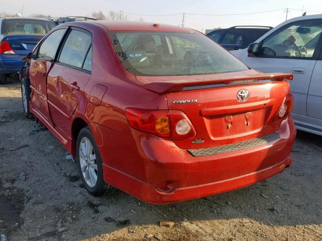 2T1BU4EE1AC518957 - 2010 TOYOTA COROLLA S RED photo 3