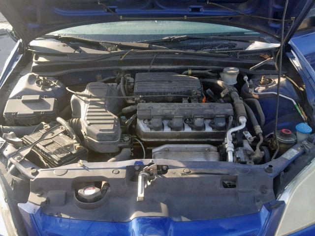 1HGES16344L012777 - 2004 HONDA CIVIC DX V BLUE photo 7