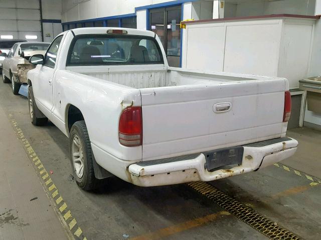 1B7FL26X61S143039 - 2004 DODGE DAKOTA WHITE photo 3