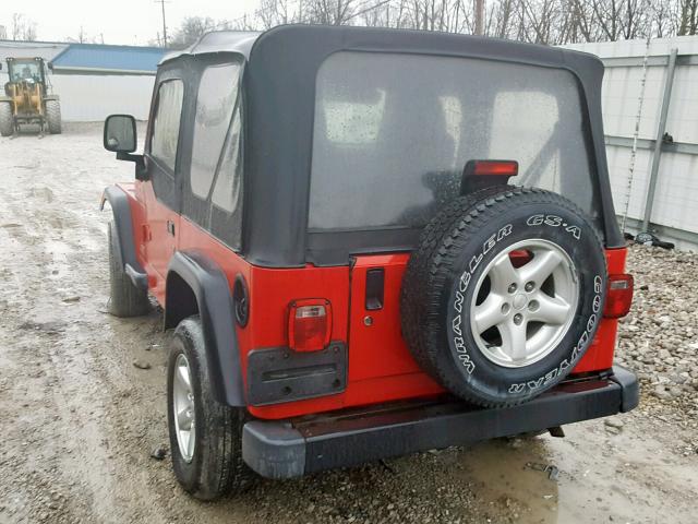 1J4FA29134P712556 - 2004 JEEP WRANGLER / RED photo 3