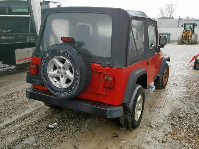 1J4FA29134P712556 - 2004 JEEP WRANGLER / RED photo 4