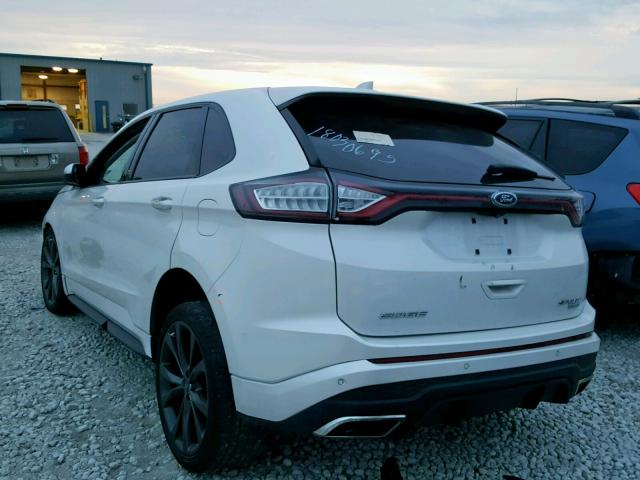 2FMTK3AP4FBB72796 - 2015 FORD EDGE SPORT WHITE photo 3