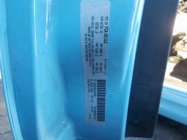 3C3CFFGE8HT647992 - 2017 FIAT 500 ELECTR BLUE photo 10