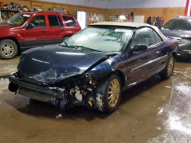 1C3EL45U71N655703 - 2001 CHRYSLER SEBRING LX BLUE photo 2