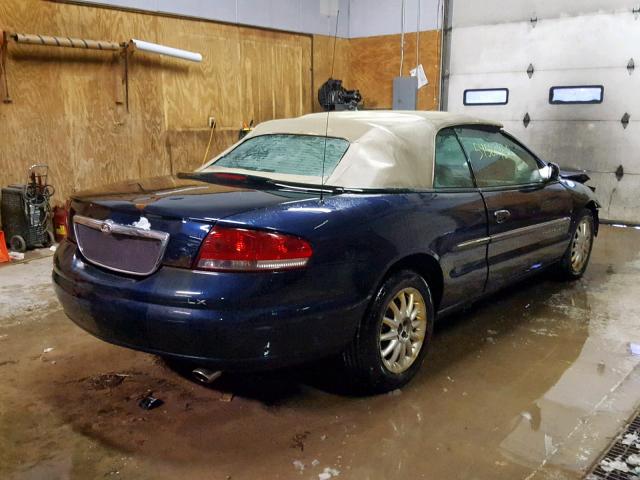 1C3EL45U71N655703 - 2001 CHRYSLER SEBRING LX BLUE photo 4