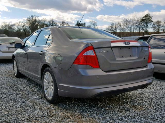 3FADP0L39AR186504 - 2010 FORD FUSION HYB GRAY photo 3