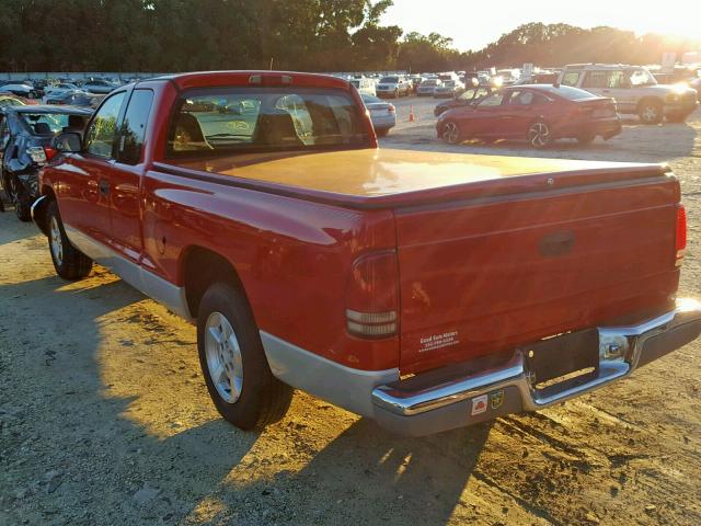 1B7GL22X01S292573 - 2001 DODGE DAKOTA RED photo 3