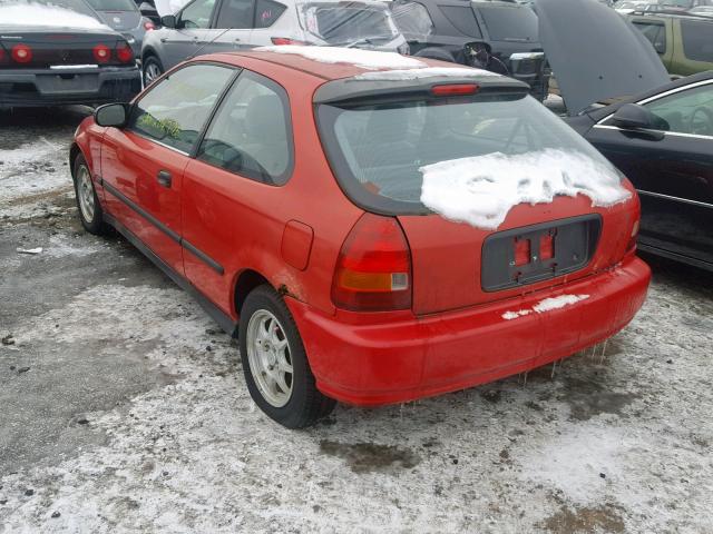 2HGEJ6326VH107223 - 1997 HONDA CIVIC CX RED photo 3