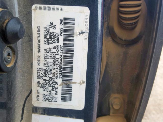 5Y2SP6E06AZ411237 - 2010 PONTIAC VIBE CHARCOAL photo 10