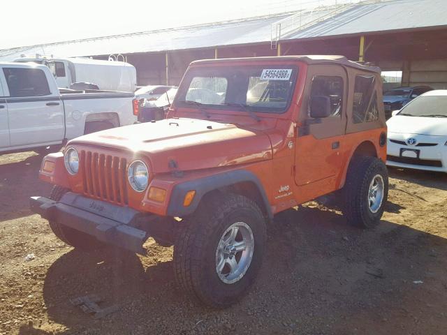 1J4FA291X6P782087 - 2006 JEEP WRANGLER / ORANGE photo 2