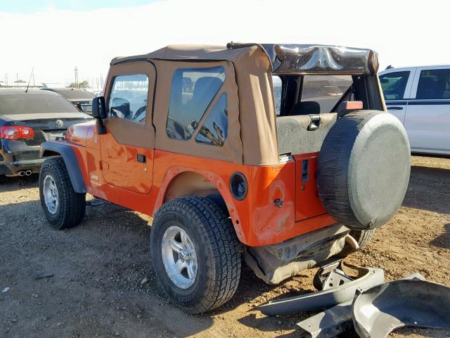 1J4FA291X6P782087 - 2006 JEEP WRANGLER / ORANGE photo 3