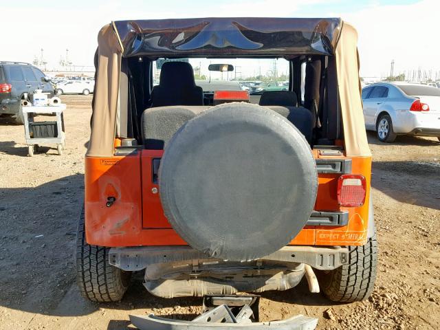 1J4FA291X6P782087 - 2006 JEEP WRANGLER / ORANGE photo 6