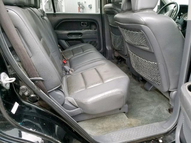 2HKYF18547H533800 - 2007 HONDA PILOT EXL BLACK photo 6