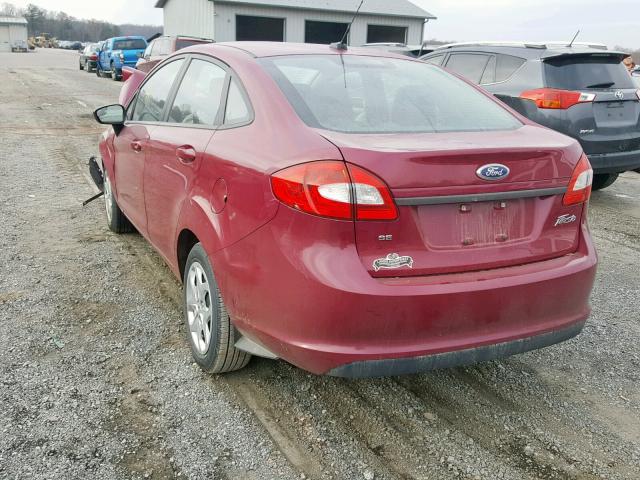 3FADP4BJ2BM141832 - 2011 FORD FIESTA SE MAROON photo 3