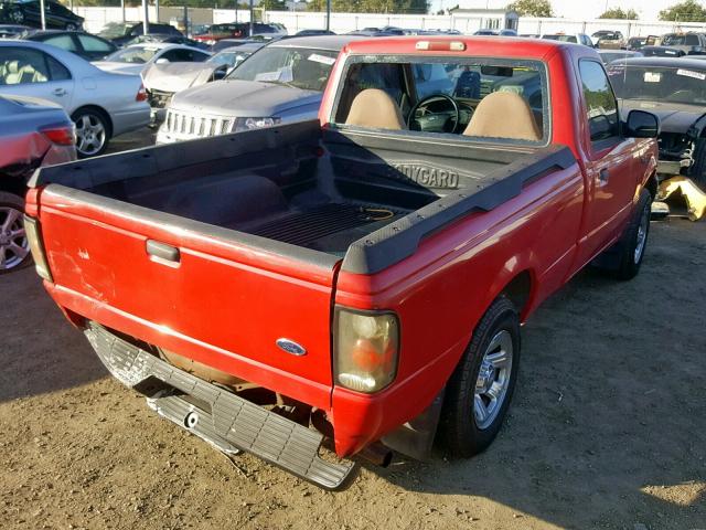 1FTYR10C81PA30655 - 2001 FORD RANGER RED photo 4