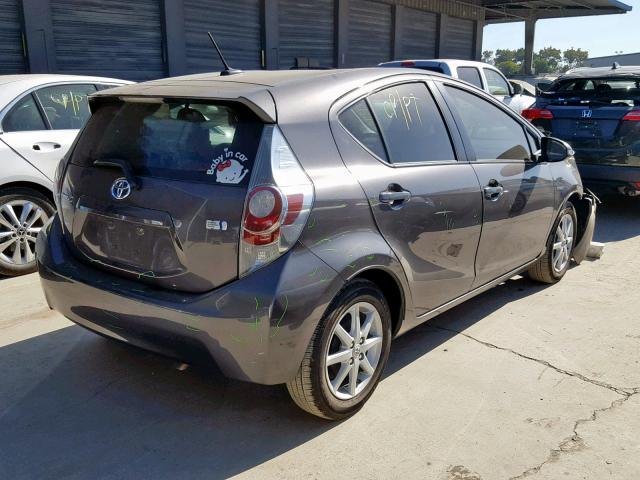 JTDKDTB30D1056106 - 2013 TOYOTA PRIUS C CHARCOAL photo 4