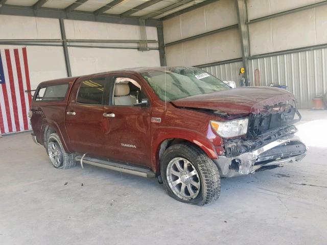 5TFEV54168X056132 - 2008 TOYOTA TUNDRA CRE BURGUNDY photo 1