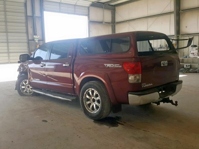 5TFEV54168X056132 - 2008 TOYOTA TUNDRA CRE BURGUNDY photo 3