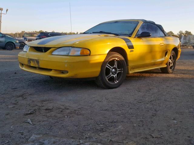 1FAFP45X6WF262670 - 1998 FORD MUSTANG GT YELLOW photo 2