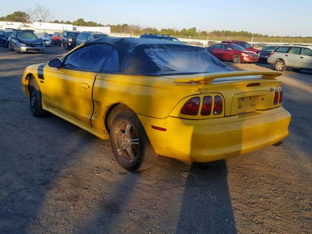 1FAFP45X6WF262670 - 1998 FORD MUSTANG GT YELLOW photo 3