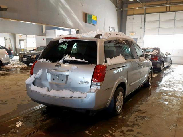 5N1BV28U14N318033 - 2004 NISSAN QUEST S SILVER photo 4