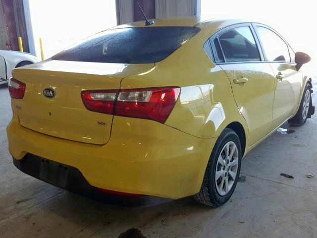 KNADM4A30G6661747 - 2016 KIA RIO LX YELLOW photo 4