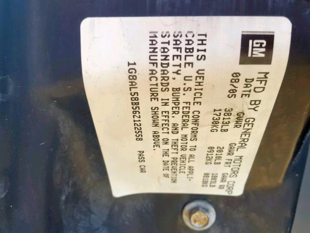 1G8AL58B56Z122558 - 2006 SATURN ION LEVEL GRAY photo 10