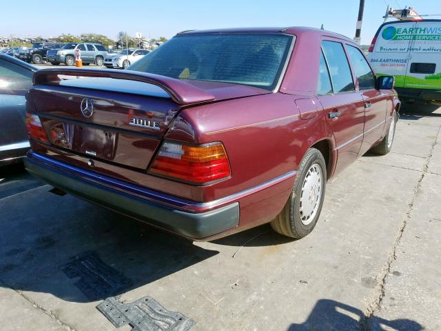 WDBEA30E2MB490904 - 1991 MERCEDES-BENZ 300 E MAROON photo 4