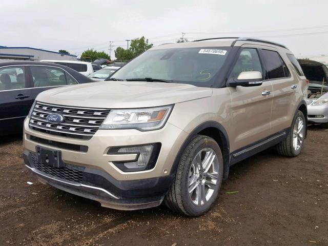 1FM5K8F81HGD16937 - 2017 FORD EXPLORER L GOLD photo 2