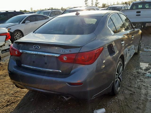 JN1BV7AP3EM675763 - 2014 INFINITI Q50 BASE GRAY photo 4