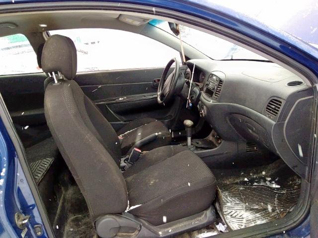 KMHCN35C37U039702 - 2007 HYUNDAI ACCENT BAS BLUE photo 5