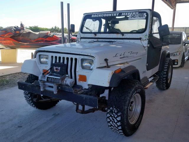 2J4FY19P3MJ121134 - 1991 JEEP WRANGLER / WHITE photo 2