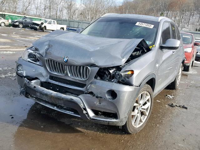 5UXWX7C53EL982388 - 2014 BMW X3 XDRIVE3 GRAY photo 2