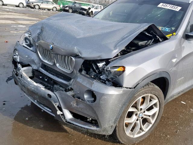 5UXWX7C53EL982388 - 2014 BMW X3 XDRIVE3 GRAY photo 9