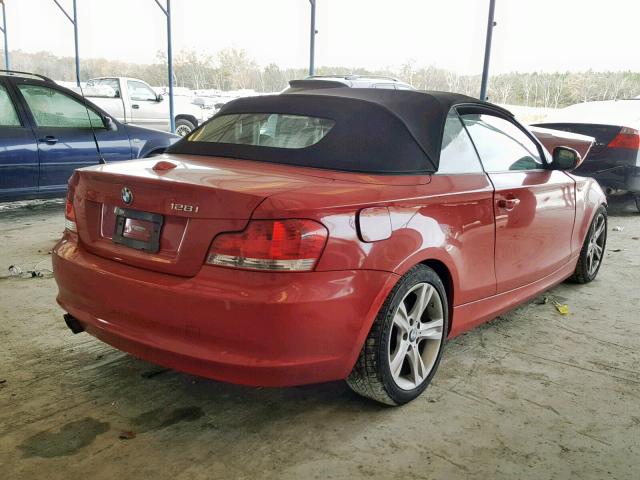 WBAUL7C51AVJ77330 - 2010 BMW 128 I RED photo 4