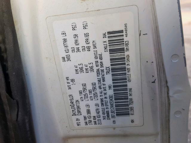 2B7JB21Z4XK534361 - 1999 DODGE RAM VAN B2 WHITE photo 10