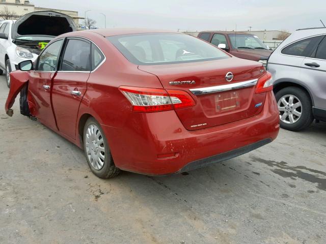 3N1AB7AP9EL648209 - 2014 NISSAN SENTRA S RED photo 3