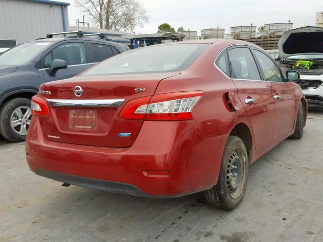 3N1AB7AP9EL648209 - 2014 NISSAN SENTRA S RED photo 4