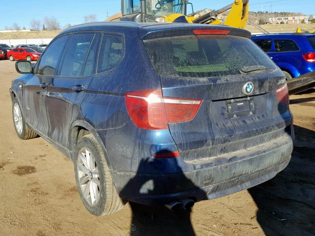 5UXWX9C59E0D25062 - 2014 BMW X3 XDRIVE2 BLUE photo 3