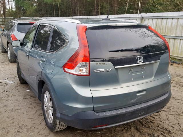 5J6RM3H77CL027191 - 2012 HONDA CR-V EXL GREEN photo 3