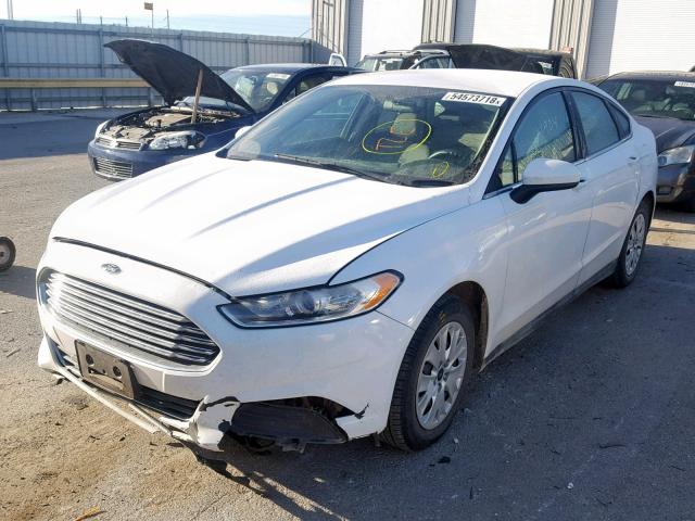 3FA6P0G72DR361413 - 2013 FORD FUSION S WHITE photo 2