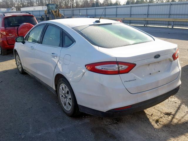 3FA6P0G72DR361413 - 2013 FORD FUSION S WHITE photo 3