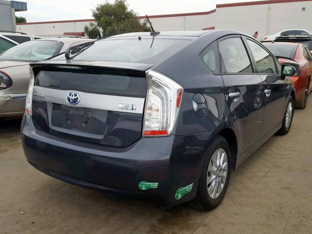 JTDKN3DP6D3041806 - 2013 TOYOTA PRIUS PLUG GRAY photo 4