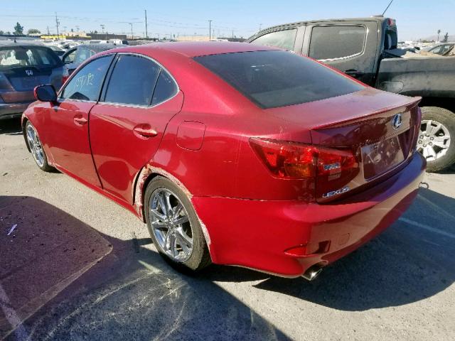 JTHBK262165020114 - 2006 LEXUS IS 250 RED photo 3