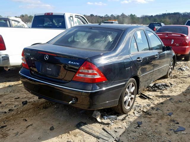 WDBRF92H77F913468 - 2007 MERCEDES-BENZ C 280 4MAT BLACK photo 4