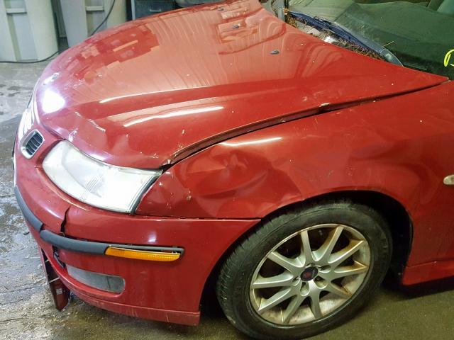 YS3FD45Y951054766 - 2005 SAAB 9-3 ARC RED photo 9